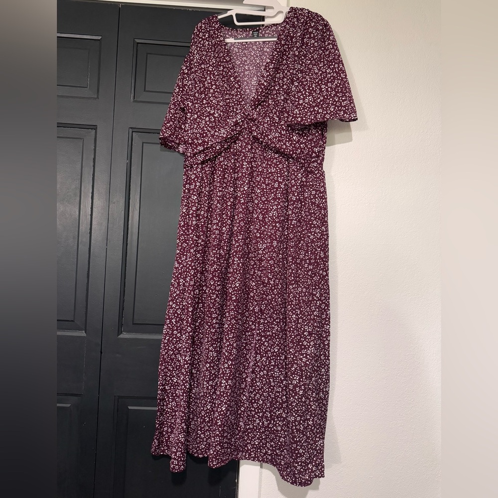 SHEIN Long Sleeve Floral Dress - Deep Purple